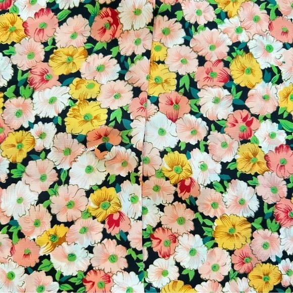 Vintage Floral Long Sleeve Button-Up Blouse Yellow - Picture 8 of 10